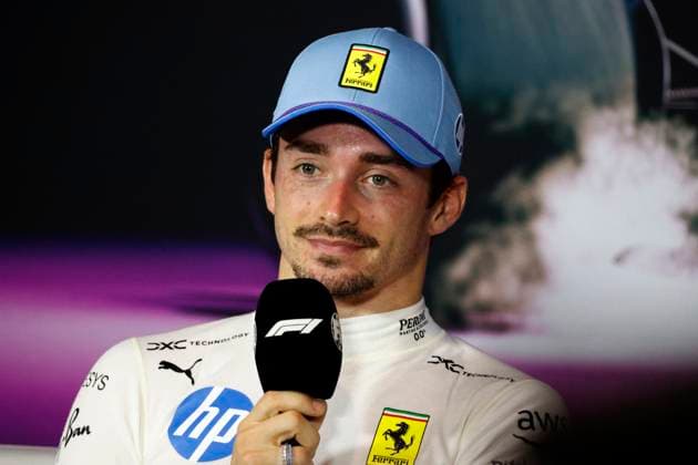MIAMI GARDENS, FL - MAY 04: Scuderia Ferrari driver Charles Leclerc 16 of Monaco looks on after the running of the F1 Sprint Race on May 4, 2024 at the Miami International Autodrome in Miami Gardens, FL. (Photo by Jeff Robinson Icon Sportswire) AUTO: MAY 04 F1 Crypto.com Miami Grand Prix EDITORIAL USE ONLY Icon24050425511