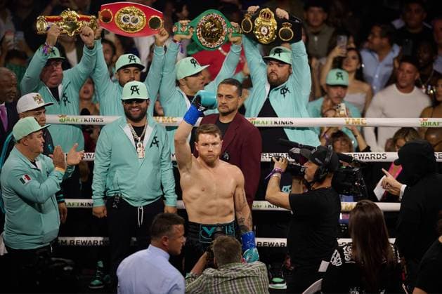 Bilder des Jahres 2024, Sport 05 Mai Sport Themen der Woche KW18 Sport Bilder des Tages RECORD DATE NOT STATED Boxeo 2024 Saul -Canelo- Alvarez (MEX) vs Jaime Munguia (MEX) - Fights Saul -Canelo- Alvarez during the Fight for the undisputed super middleweight championship against Jaime Munguia , at T-Mobile Arena on May 4, 2024, in Las Vegas, Nevada, United States. LAS VEGAS NEVADA UNITED STATES  Copyright: xDavidxLeahx 20240504224300_BOX_2024_FIGHT_CAN_MUN_ALVAREZ1