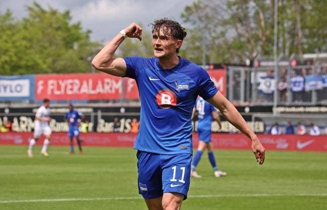 05.05.2024, Fussball, Herren, 2. Bundesliga, Saison 2023 2024, SV 07 Elversberg - Hertha BSC Berlin, Fabian Reese (Hertha BSC) Elversberg Ursapharm-Arena an der Kaiserlinde Saarland Deutschland (DE)