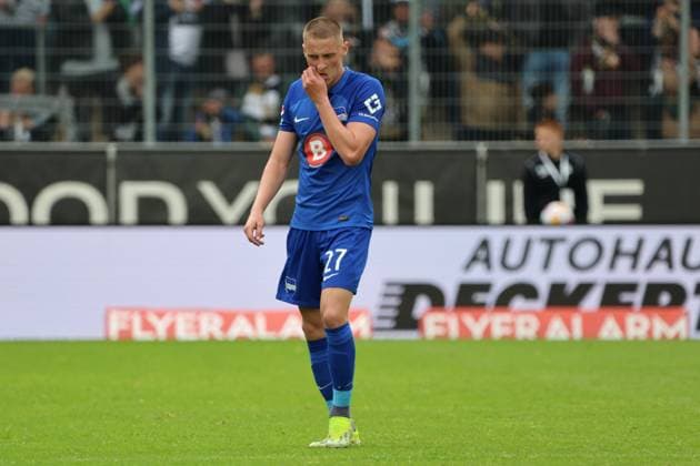 05.05.2024, Fussball, Herren, 2. Bundesliga, Saison 2023 2024, SV 07 Elversberg - Hertha BSC Berlin, Palko Dardai (Hertha BSC) enttäuscht Elversberg Ursapharm-Arena an der Kaiserlinde Saarland Deutschland (DE)