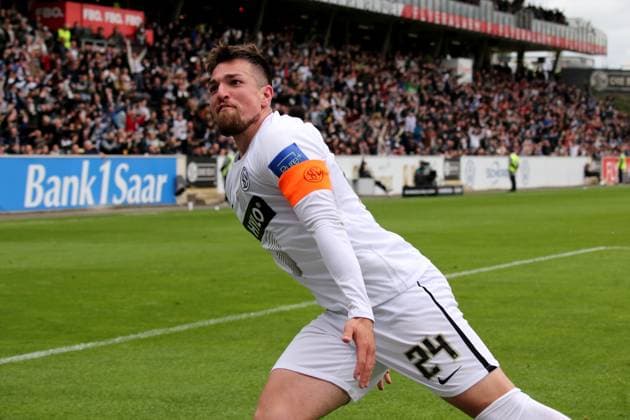 05.05.2024, xmohx, Fussball 2.Bundesliga, SV Elversberg - Hertha BSC Berlin emspor, v.l. Torjubel nach dem Tor zum celebrating the goal celebrate 2:1 durch Luca Schnellbacher (SV Elversberg) (DFL DFB REGULATIONS PROHIBIT ANY USE OF PHOTOGRAPHS as IMAGE SEQUENCES and or QUASI-VIDEO) Elversberg