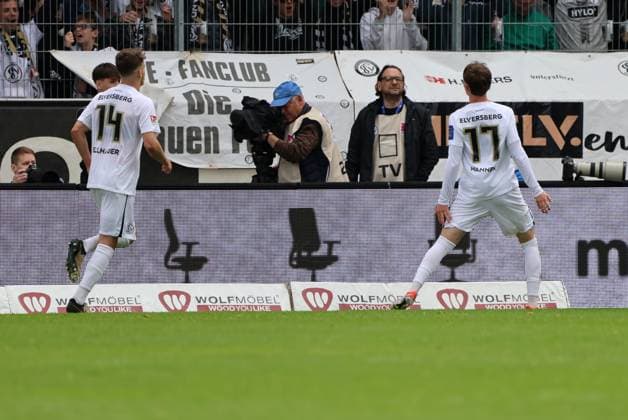 05.05.2024, Fussball, Herren, 2. Bundesliga, Saison 2023 2024, SV 07 Elversberg - Hertha BSC Berlin, Torjubel zum 3:2, Torschütze: Paul Wanner (SV 07 Elversberg) Elversberg Ursapharm-Arena an der Kaiserlinde Saarland Deutschland (DE)