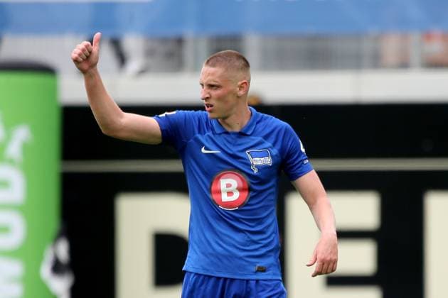 05.05.2024, xmohx, Fussball 2.Bundesliga, SV Elversberg - Hertha BSC Berlin emspor, v.l. Torjubel nach dem Tor zum celebrating the goal celebrate 2:2 durch Palko Dardai (Hertha BSC Berlin) (DFL DFB REGULATIONS PROHIBIT ANY USE OF PHOTOGRAPHS as IMAGE SEQUENCES and or QUASI-VIDEO) Elversberg