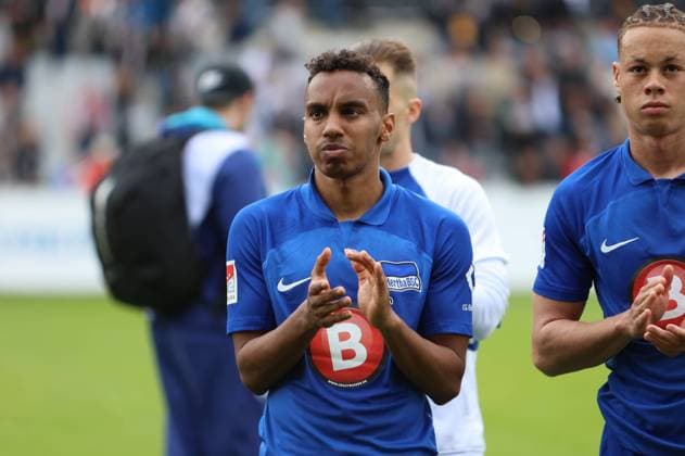 05.05.2024, Fussball, Herren, 2. Bundesliga, Saison 2023 2024, SV 07 Elversberg - Hertha BSC Berlin, Bilal Hussein (Hertha BSC) Elversberg Ursapharm-Arena an der Kaiserlinde Saarland Deutschland (DE) *** 05 05 2024, Football, Men, 2 Bundesliga, Season 2023 2024, SV 07 Elversberg Hertha BSC Berlin, Bilal Hussein Hertha BSC Elversberg Ursapharm Arena an der Kaiserlinde Saarland Germany EN