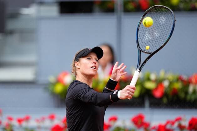 May 5, 2024, Madrid, Madrid, SPAIN: Laura Siegemund of Germany plays doubles with Barbora Krejcikova of Czech Republic against Cristina Bucsa and Sara Sorribes of Spain during the WTA, Tennis Damen Doubles Final of the Mutua Madrid Open 2024, ATP, Tennis Herren Masters 1000 and WTA 1000, tournament celebrated at Caja Magica on May 05, 2024 in Madrid, Spain. Madrid SPAIN - ZUMAa181 20240505_zaa_a181_039 Copyright: xOscarxJ.xBarrosox
