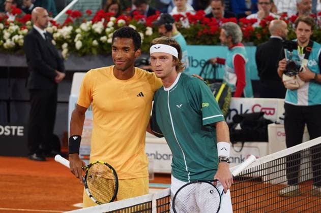 Felix Auger-Aliassime and Jannik Sinner during Finals Masters Series Madrid in Madrid on Sunday, May 5 2024 Cordon Press 