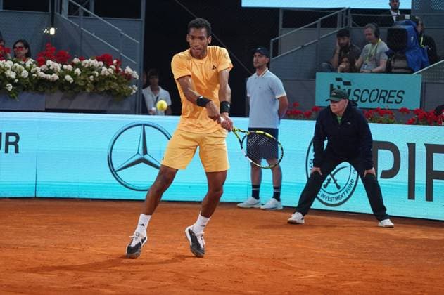 Felix Auger-Aliassime and Jannik Sinner during Finals Masters Series Madrid in Madrid on Sunday, May 5 2024 Cordon Press 