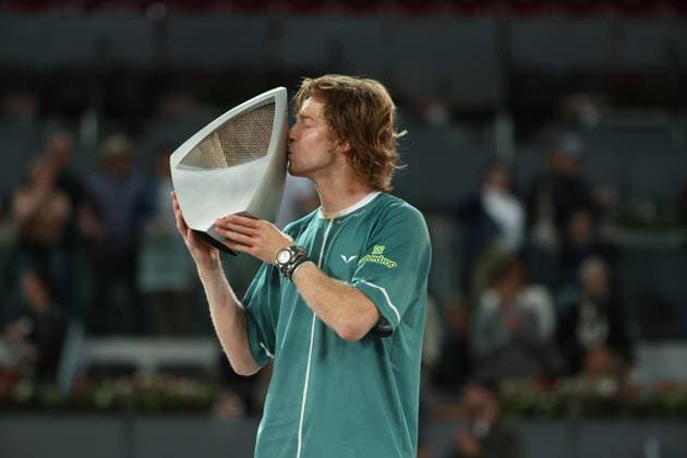 Andrey Rublev (Rus) defeated Felix Auger Aliassime (Can) TENNIS : Mutua Madrid Open 2024 - 05 05 2024 AntoineCouvercelle Panoramic 
