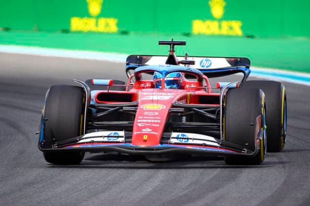 5th May 2024; Miami International Autodrome, Miami, Florida, USA; Formula 1 Crypto.com Miami Grand Prix 2024; Race Day; Charles Leclerc of Monaco driving the number 16 Scuderia Ferrari on the track.  ActionPlus12639328 DouglasxMurray