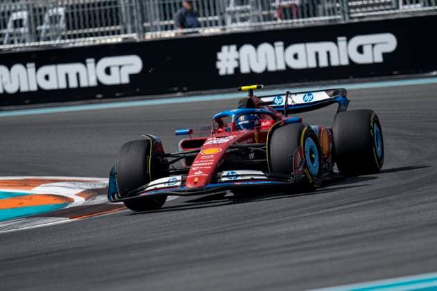 May 5, 2024, Miami, United States: Spanish driver CARLOS SAINZ Jr (Scuderia Ferrari) drives during the 2024 FIA Formula 1 Miami Grand Prix at Miami International Autodrome in Miami, United States. Miami United States - ZUMAg147 20240505_fap_g147_061 Copyright: xJamesxGasperottix