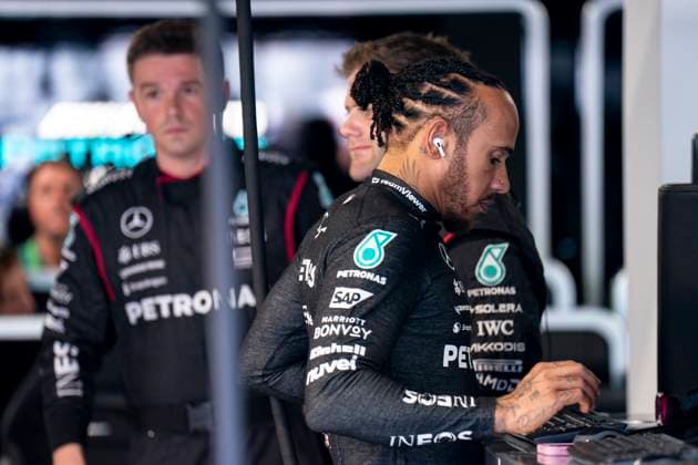 May 5, 2024, Miami, United States: British driver LEWIS HAMILTON (Mercedes-AMG F1 Team) in the garage before the 2024 FIA Formula 1 Miami Grand Prix at Miami International Autodrome in Miami, United States. Miami United States - ZUMAg147 20240505_fap_g147_072 Copyright: xJamesxGasperottix