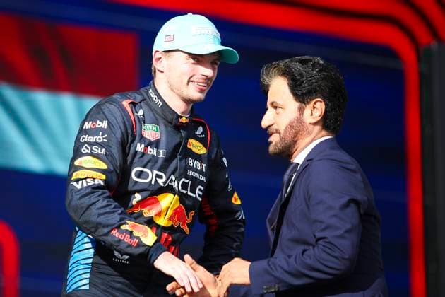 VERSTAPPEN Max (ned), Red Bull Racing RB20, portrait and BEN SULAYEM Mohammed (uae), President of the FIA, portrait during the Formula 1 Crypto.com Miami Grand Prix 2024, 6th round of the 2024 Formula One World Championship, WM, Weltmeisterschaft from May 3 to 5, 2024 on the Miami International Autodrome, in Miami, United States of America - F1 - MIAMI GRAND PRIX 2024 DPPI Panoramic 240505_R06_MIAMI_DP_EA025726