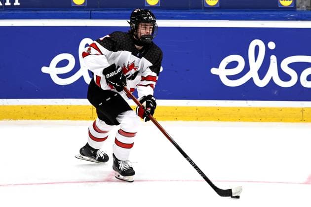 xxkeikkaxx 20240505 Espoo Jääkiekon U18 MM-kisat USA - Kanada. Kuvassa Gavin McKenna Tomi Natri All Over Press
