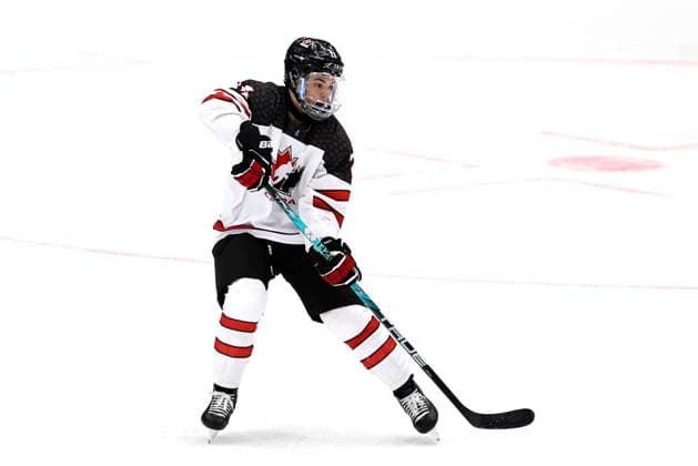 xxkeikkaxx 20240505 Espoo Jääkiekon U18 MM-kisat USA - Kanada. Kuvassa Ryder Iginla Tomi Natri All Over Press
