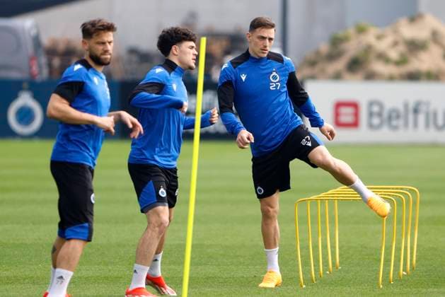 Club Brugge v Fiorentina - UEFA Europa Conference League - media activities WESTKAPELLE, BELGIUM - MAY 07 : Nielsen Casper midfielder of Club Brugge during a training session prior to the UEFA Europa Conference League semi-finals 2nd leg match between Club Brugge and Fiorentina at the training grounds on May 7, 2024 in Westkapelle, Belgium, 07 05 2024 Westkapelle Belgium  Copyright: xJanxDexMeuleneirx