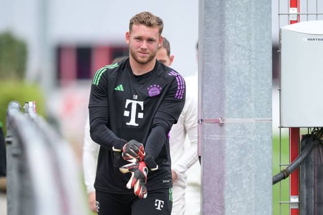 Fußball, Championsleague, 20240507, Abschlusstraining, Real Madrid - FC Bayern München. Im Bild Daniel PERETZ (FC Bayern München, 18). München Trainingsgelände Säbener Str. 51 Bayern Deutschland Copyright: Passion2Press MarkusxFischerx