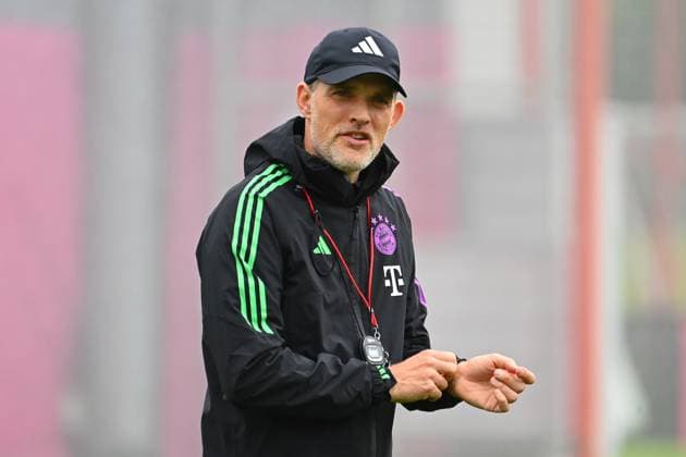 Trainer Thomas TUCHEL (Bayern Muenchen), Einzelbild,angeschnittenes Einzelmotiv,Halbfigur,halbe Figur. Abschlusstraining am 07.05.2024 vor dem Fussball Champions League Halbfinale Real Madrid - FC Bayern Muenchen am 08.05.2024.