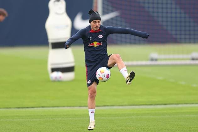 RB Leipzig Training 1. Bundesliga Leipzig, 07.05.2024, Trainingszentrum am Cottaweg, Saison 2023 2024, Fußball, Männer, 1. Bundesliga , RB Leipzig Training , Im Bild: Eljif Elmas ,