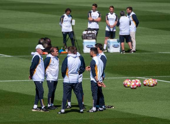 07.05.2024, Fussball UEFA Championsleague 2023 2024: 1 Tag vor dem Halbfinale, Real Madrid - FC Bayern München, Training Session Real Madrid am Trainingsgelände von Real. li: Trainer Carlo Ancelotti (Real Madrid)