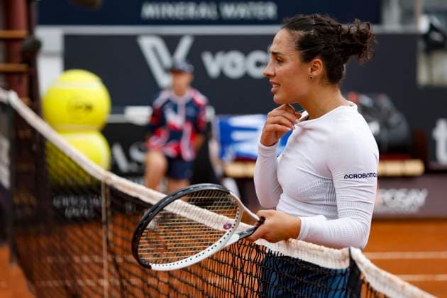 May 7, 2024, Rome, ITALY: Martina Trevisan of Italy in action against Yulia Putintseva of Kazakhstan during their first round match at the at the Italian Open tennis tournament in Rome, Italy, 07 May 2024. ANSA FABIO FRUSTACI Italian Open tennis tournament  - ZUMAa110 20240507_zaf_a110_015 Copyright: xFabioxFrustacix