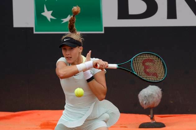 Internazionali BNL D Italia 2024 - Day Two Mirra Andreeva is playing against Paula Badosa of Spain in the Women s Singles first round match on day two of the Internazionali BNL D Italia at Foro Italico in Rome, Italy, on May 7, 2024. Rome Lazio Italy  Copyright: xCiroxDexLucax originalFilename:deluca-internaz240507_npma7.jpg