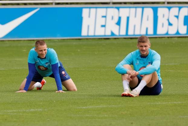 Deutschland, Berlin, Sportpark, GER, 2.FBL, Hertha BSC, Saison 2023 24, Training, Foto:Palko Dardai , Marton Dardai