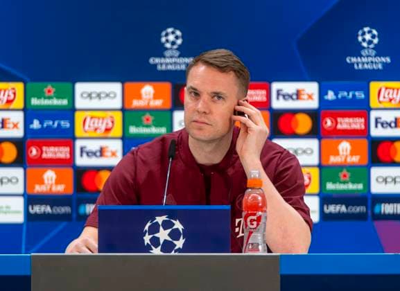 07.05.2024, Fussball UEFA Championsleague 2023 2024: 1 Tag vor dem Halbfinale, Real Madrid - FC Bayern München, Pressekonferenz des FC Bayern im Stadion Santiago Bernabeu Madrid. Torwart Manuel Neuer (FC Bayern München)