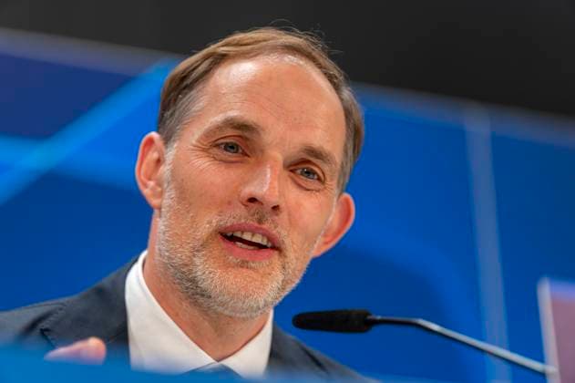 07.05.2024, Fussball UEFA Championsleague 2023 2024: 1 Tag vor dem Halbfinale, Real Madrid - FC Bayern München, Pressekonferenz des FC Bayern im Stadion Santiago Bernabeu Madrid. Trainer Thomas Tuchel (FC Bayern München)