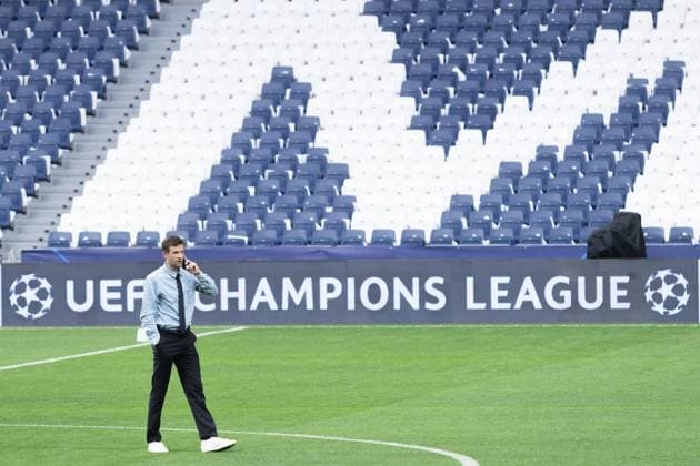 May 7, 2024, Madrid, Madrid, SPAIN: Players of Bayern Munich are seen in the Pitch walk prior the UEFA Champions League, Semi Final round 2, football match to play against Real Madrid at Santiago Bernabeu stadium on May 07, 2024 in Madrid, Spain. Madrid SPAIN - ZUMAa181 20240507_zaa_a181_063 Copyright: xGuillermoxMartinezx
