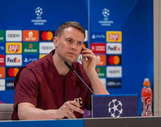 07.05.2024, Fussball UEFA Championsleague 2023 2024: 1 Tag vor dem Halbfinale, Real Madrid - FC Bayern München, Pressekonferenz des FC Bayern im Stadion Santiago Bernabeu Madrid. Torwart Manuel Neuer (FC Bayern München)