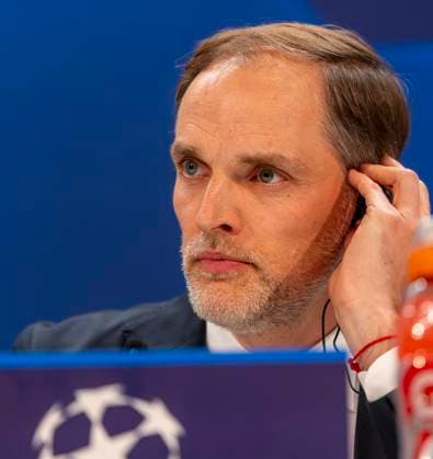 07.05.2024, Fussball UEFA Championsleague 2023 2024: 1 Tag vor dem Halbfinale, Real Madrid - FC Bayern München, Pressekonferenz des FC Bayern im Stadion Santiago Bernabeu Madrid. Trainer Thomas Tuchel (FC Bayern München)