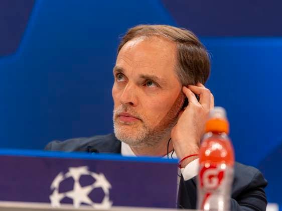 Sport Bilder des Tages 07.05.2024, Fussball UEFA Championsleague 2023 2024: 1 Tag vor dem Halbfinale, Real Madrid - FC Bayern München, Pressekonferenz des FC Bayern im Stadion Santiago Bernabeu Madrid. Trainer Thomas Tuchel (FC Bayern München)