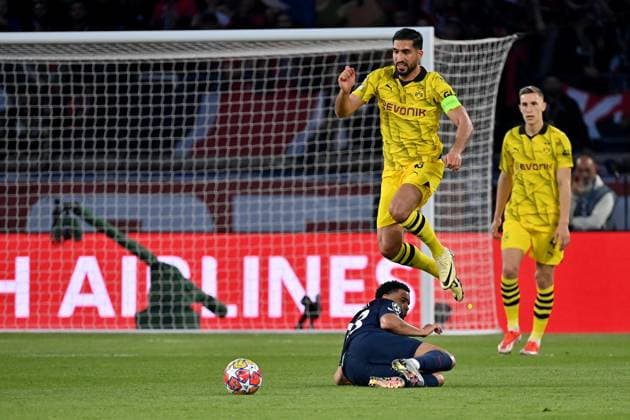 07.05.2024, xjrdrx, Fussball UEFA Champions League, Paris St.Germain - Borussia Dortmund emspor, v.l. Warren Zaire-Emery (PSG Paris St.Germain) Emre Can (Borussia Dortmund) Zweikampf, Aktion, action, battle for the ball (DFL DFB REGULATIONS PROHIBIT ANY USE OF PHOTOGRAPHS as IMAGE SEQUENCES and or QUASI-VIDEO) Paris