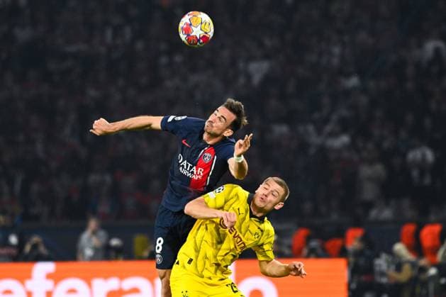 Fabian Ruiz ( 8 - PSG ) and Julian Ryerson ( 26 - Borussia Dortmund ) during the UEFA Champions League match between Paris Saint Germain and Borussia Dortmund at Parc Des Princes on May 07, 2024 in Paris, France. ( Photo by federico pestellini panoramic ) - FOOTBALL : PSG vs Borussia Dortmund - Ligue des Champions - 07 05 2024 FedericoPestellini Panoramic 