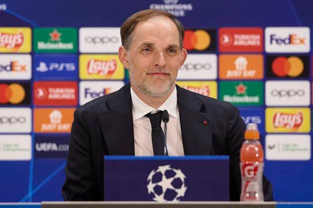 FC Bayern Munchen press conference, PK, Pressekonferenz and pitch walk around at Santiago Bernabeu stadium in Madrid, Spain - 7 May 2024 Thomas Tuchel, the head coach of FC Bayern Munchen, attends a press conference on the eve of the 2023 2024 UEFA Champions League semi-final second leg football match between Real Madrid CF and FC Bayern Munchen at Santiago Bernabeu stadium. Madrid Spain Copyright: xFedericoxTitonex xSOPAxImagesx FTITONE_0024