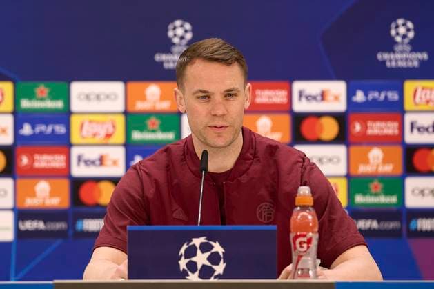 FC Bayern Munchen press conference, PK, Pressekonferenz and pitch walk around at Santiago Bernabeu stadium in Madrid, Spain - 7 May 2024 Manuel Neuer of FC Bayern Munchen attends a press conference on the eve of the 2023 2024 UEFA Champions League semi-final second leg football match between Real Madrid CF and FC Bayern Munchen at Santiago Bernabeu stadium. Madrid Spain Copyright: xFedericoxTitonex xSOPAxImagesx FTITONE_0016