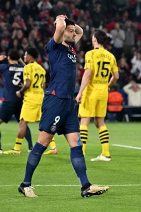 07.05.2024, xjrdrx, Fussball UEFA Champions League, Paris St.Germain - Borussia Dortmund emspor, v.l. Goncalo Ramos (PSG Paris St.Germain) Enttäuscht enttaeuscht traurig frustriert ratlos (DFL DFB REGULATIONS PROHIBIT ANY USE OF PHOTOGRAPHS as IMAGE SEQUENCES and or QUASI-VIDEO) Paris