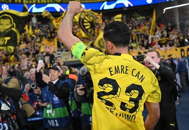 07.05.2024, xjrdrx, Fussball UEFA Champions League, Paris St.Germain - Borussia Dortmund emspor, v.l. Emre Can (Borussia Dortmund) jubeln jubelt nach Spielende celebrate at the end of the match. (DFL DFB REGULATIONS PROHIBIT ANY USE OF PHOTOGRAPHS as IMAGE SEQUENCES and or QUASI-VIDEO) Paris