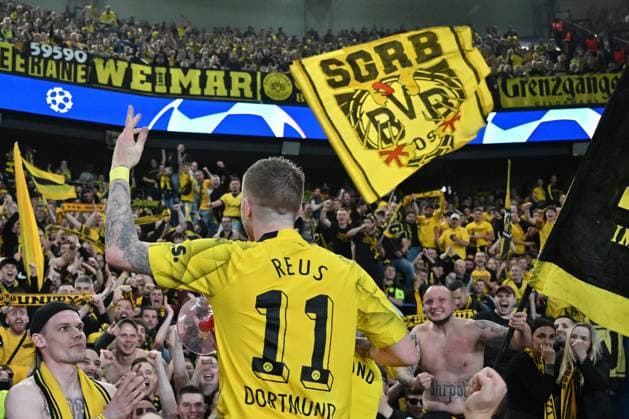 07.05.2024, xjrdrx, Fussball UEFA Champions League, Paris St.Germain - Borussia Dortmund emspor, v.l. Jubel Freude über ueber den Sieg und den Einzug in das Finale der Champions League bei Borussia Dortmund Marco Reus (Borussia Dortmund) (DFL DFB REGULATIONS PROHIBIT ANY USE OF PHOTOGRAPHS as IMAGE SEQUENCES and or QUASI-VIDEO) Paris
