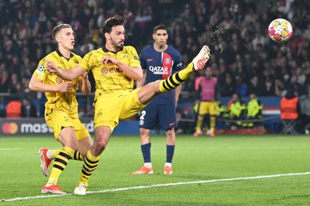 Paris, Parc des Princes, 07.05.24, GER, Herren, UEFA Champions League, Halbfinale, Saison 2023-2024, Paris Saint Germain - Borussia Dortmund Bild: Torchance Mats HUMMELS (Dortmund) Only for editorial use! UEFA regulations prohibit any use of photographs as image sequences and or quasi-video. Frankreich