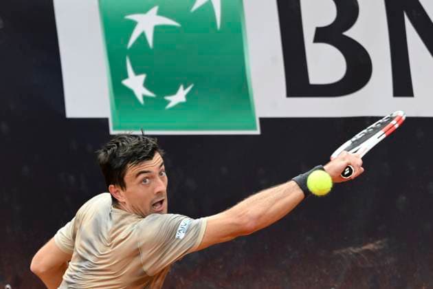 Sebastian Ofner of Austria during the match against Yoshihito Nishioka of Japan at the Internazionali BNL d Italia 2024 tennis tournament at Foro Italico in Rome, Italy on May 8, 2024. antoniettaxbaldassarre