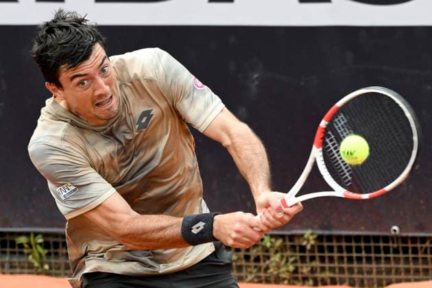 Sebastian Ofner of Austria during the match against Yoshihito Nishioka of Japan at the Internazionali BNL d Italia 2024 tennis tournament at Foro Italico in Rome, Italy on May 8, 2024. antoniettaxbaldassarre