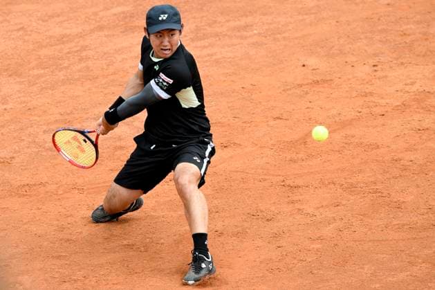 Yoshihito Nishioka of Japan during the match against Sebastian Ofner of Austria at the Internazionali BNL d Italia 2024 tennis tournament at Foro Italico in Rome, Italy on May 8, 2024. antoniettaxbaldassarre