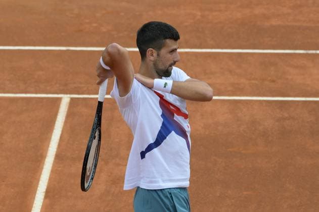 International Tennis match - Internazionali BNL d Italia Novak ?okovic of serbia in action during a training session at Master 1000 Internazionali BNL D Italia tournament in Rome, Italy, 08 May 2024. Fabrizio Corradetti Livemedia Rome Italy  Copyright: xIPAxSport ABACAx