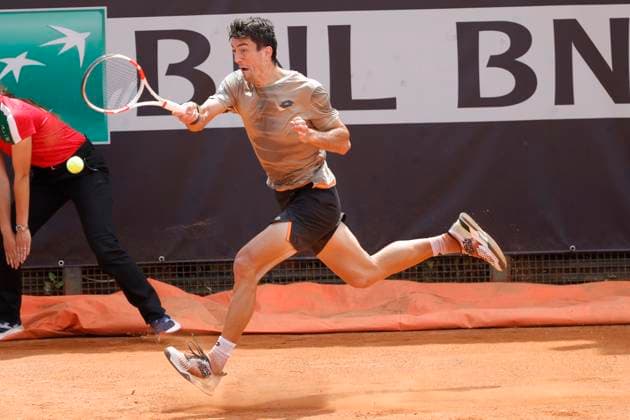 May 8, 2024, Rome, Lazio, Italy: Sebastian Ofner (AUT) is playing during the first round match Yoshihito Nishioka (JPN) against on day three of the Internazionali BNL D Italia 2024 at Foro Italico on May 08, 2024 in Rome, Italy. Rome Italy - ZUMAl131 20240508_zsp_l131_033 Copyright: xCiroxDexLucax