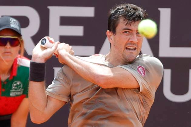 May 8, 2024, Rome, Lazio, Italy: Sebastian Ofner (AUT) is playing during the first round match Yoshihito Nishioka (JPN) against on day three of the Internazionali BNL D Italia 2024 at Foro Italico on May 08, 2024 in Rome, Italy. Rome Italy - ZUMAl131 20240508_zsp_l131_040 Copyright: xCiroxDexLucax