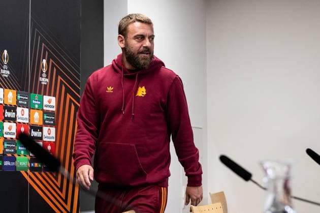 AS Roma, Pressekonferenz; 08.05.2024 Daniele De Rossi (AS Roma, Cheftrainer) Bayer 04 Leverkusen, Pressekonferenz zum Spiel der UEFA Europa League: Bayer 04 Leverkusen - AS Roma; BayArena, Leverkusen; 08.05.2024 Copyright: xBEAUTIFULxSPORTS Buriakovx