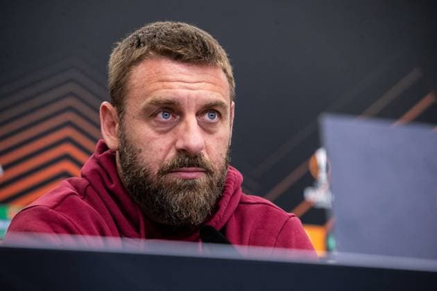 AS Roma, Pressekonferenz; 08.05.2024 Daniele De Rossi (AS Roma, Cheftrainer) Bayer 04 Leverkusen, Pressekonferenz zum Spiel der UEFA Europa League: Bayer 04 Leverkusen - AS Roma; BayArena, Leverkusen; 08.05.2024 Copyright: xBEAUTIFULxSPORTS Buriakovx