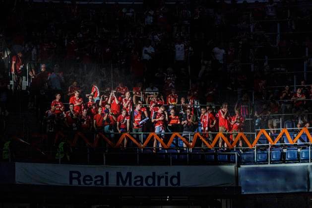 Fans FC Bayern, Real Madrid vs. FC Bayern Muenchen, Fussball, Champions League, Halbfinale, 08.05.2024 Madrid Madrid Spanien