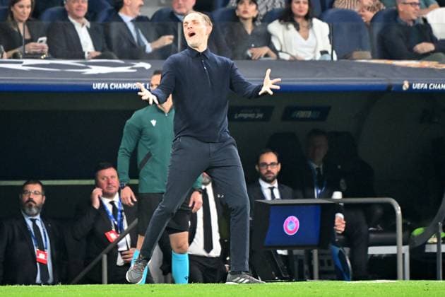 Madrid, Estadio Santiago Bernabeu, 08.05.24, GER, Herren, UEFA Champions League, Saison 2023-2024, Halbfinale, Real Madrid CF - FC Bayern Muenchen Bild: Trainer Thomas TUCHEL (Muenchen) Only for editorial use! UEFA regulations prohibit any use of photographs as image sequences and or quasi-video. Spanien